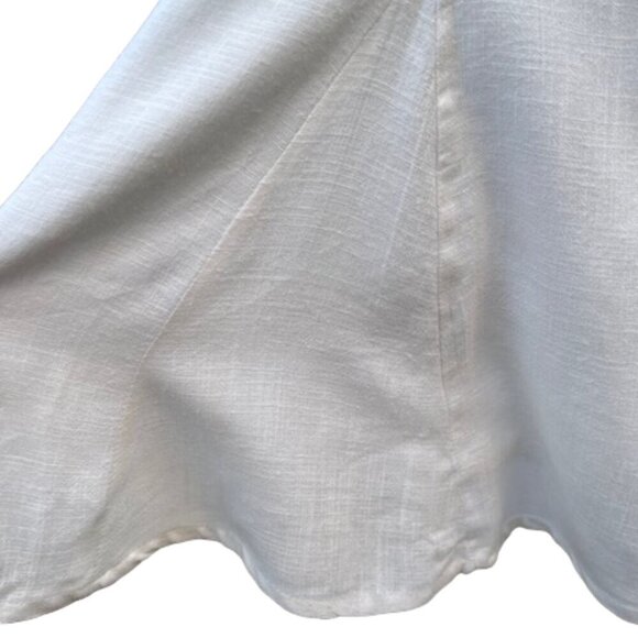 ASOS Design NWT Women's Linen Blend Mini Swing Tie Straps White Sundress Size 12 - Picture 11 of 16